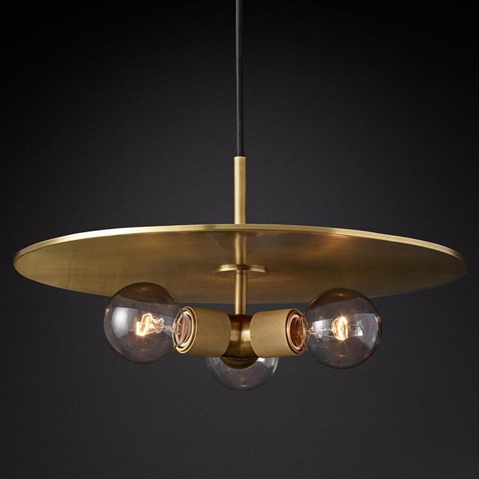 Люстра Utilitaire Disk Triple Pendant Brass