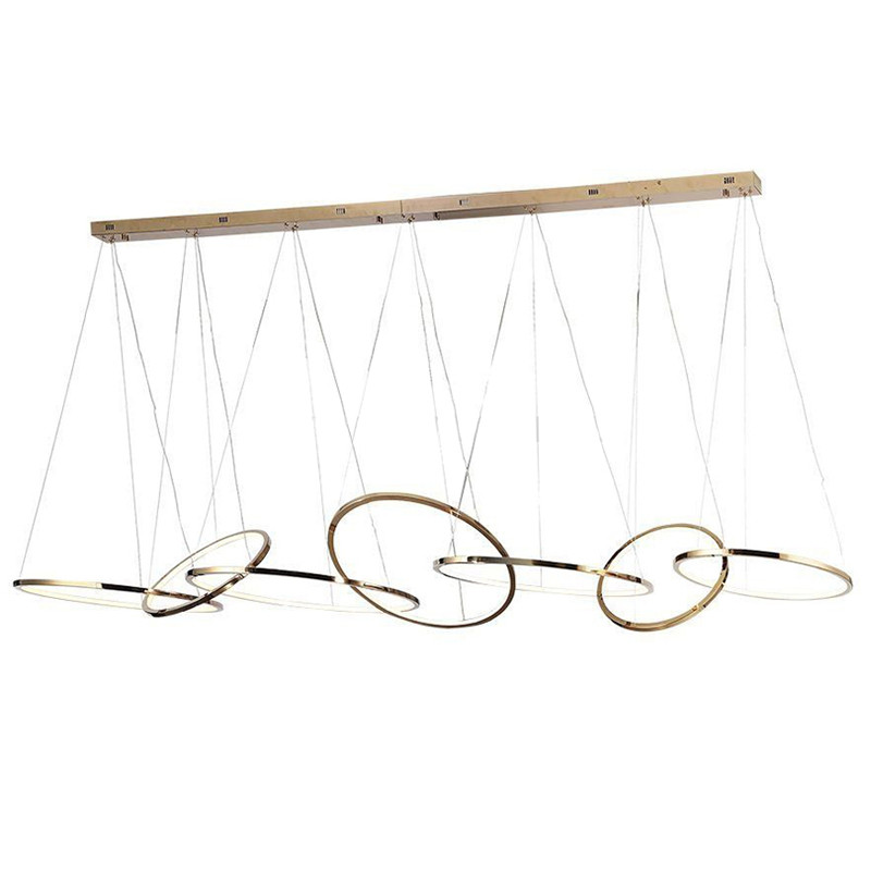 Люстра Ring Connection Horizontal Chandelier Gold