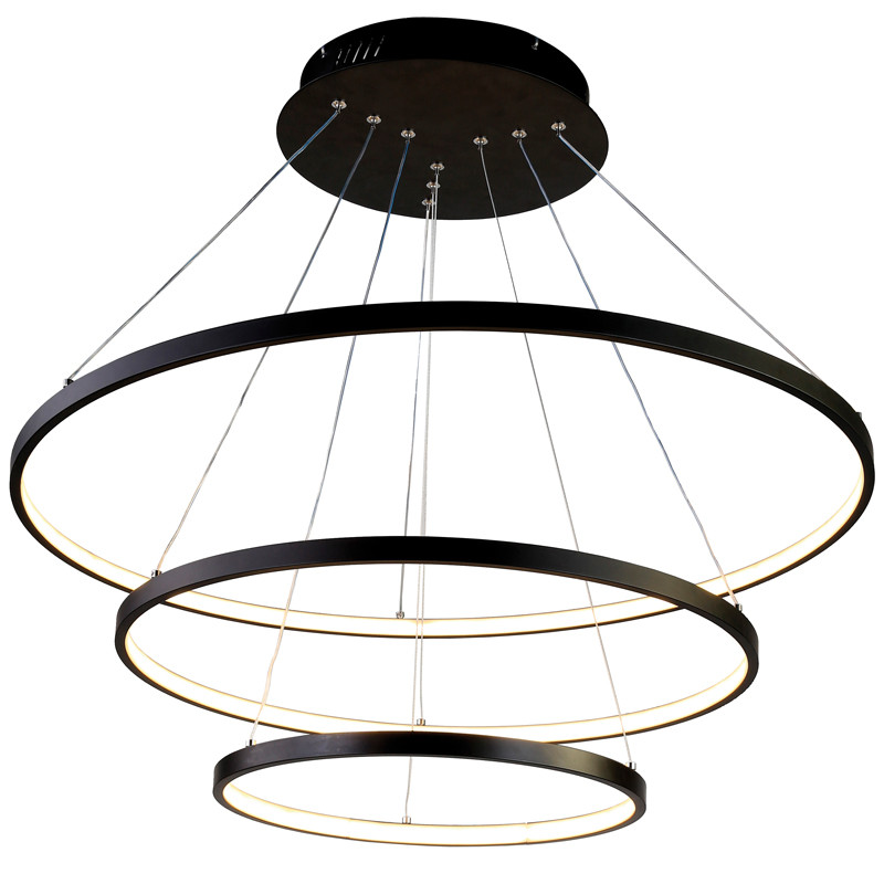Люстра Ring Horizontal Trio black 80+60+40