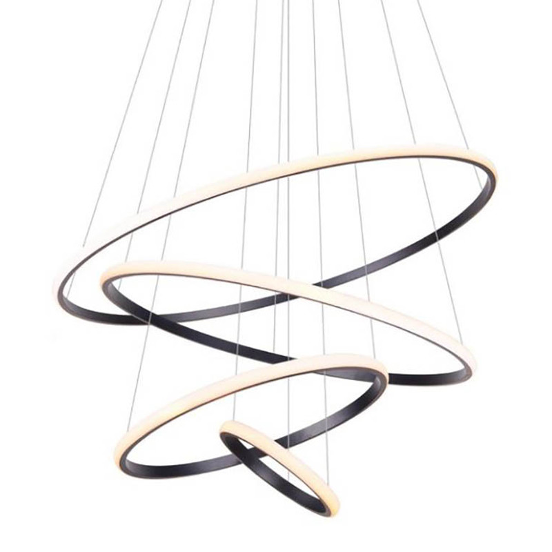 Люстра Ring Horizontal Trio black 80+60+40+20