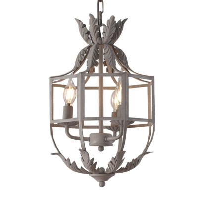 Люстра Rustic 3-Light Metal Cage Grey Pendant Lamp