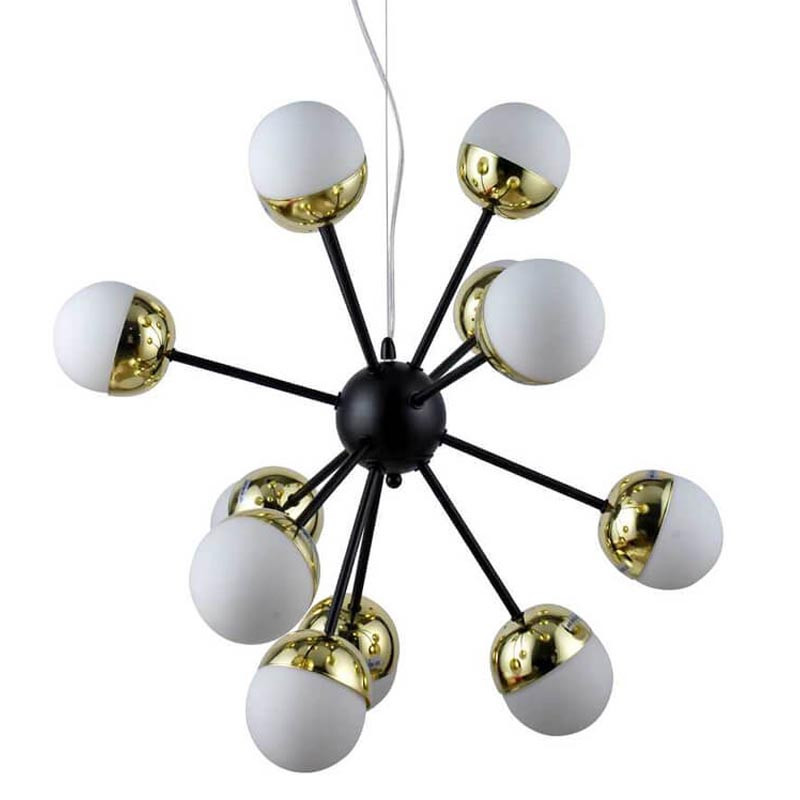 Люстра Sputnik White and Gold Globe Chandelier 12