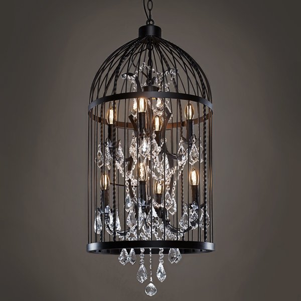 Люстра Steampunk Birdcage Chandelier 45 black