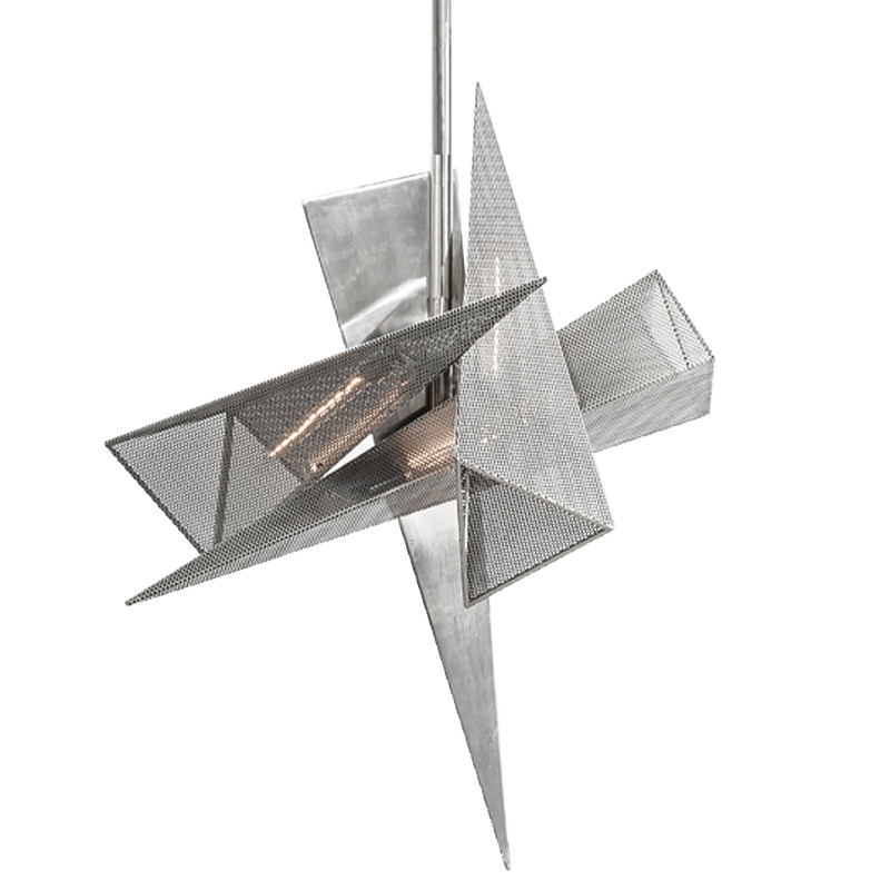 Люстра Susan Hornbeak TRYSTAN CHANDELIER - Silver Leafed Perforated Steel Pyramids Silver