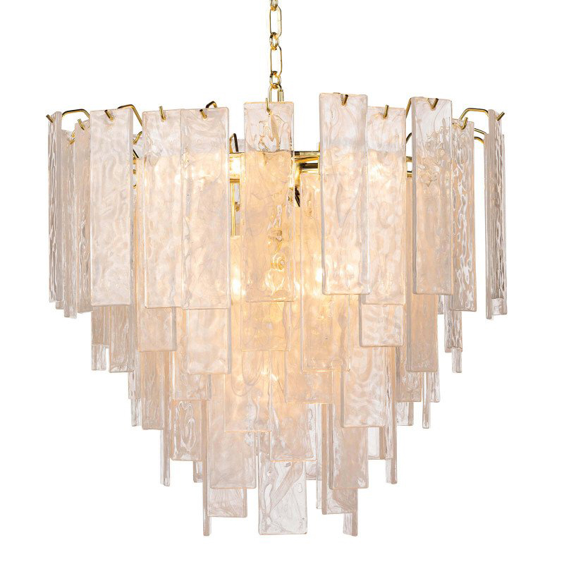 Люстра Textured Glass Chandelier Rectangular Pendants