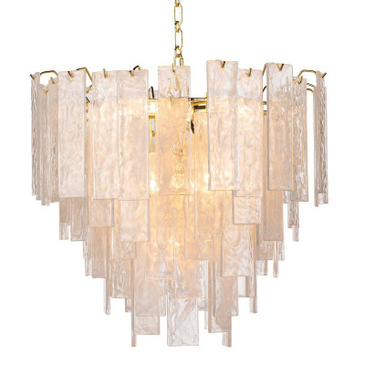 Люстра Textured Glass Chandelier Rectangular Pendants