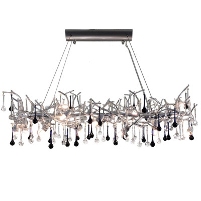 Люстра Waterfall Chandelier Crystal Silver Drops
