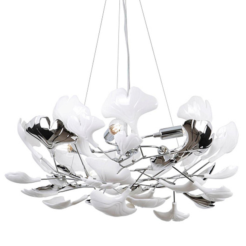 Люстра Wintery flover Chrome с Белыми декоративными плафонами