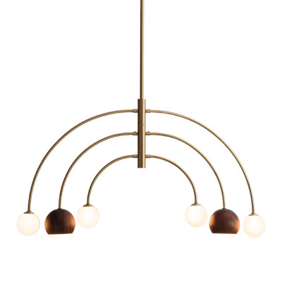 Люстра Wynne Metal Arch Wooden Chandelier