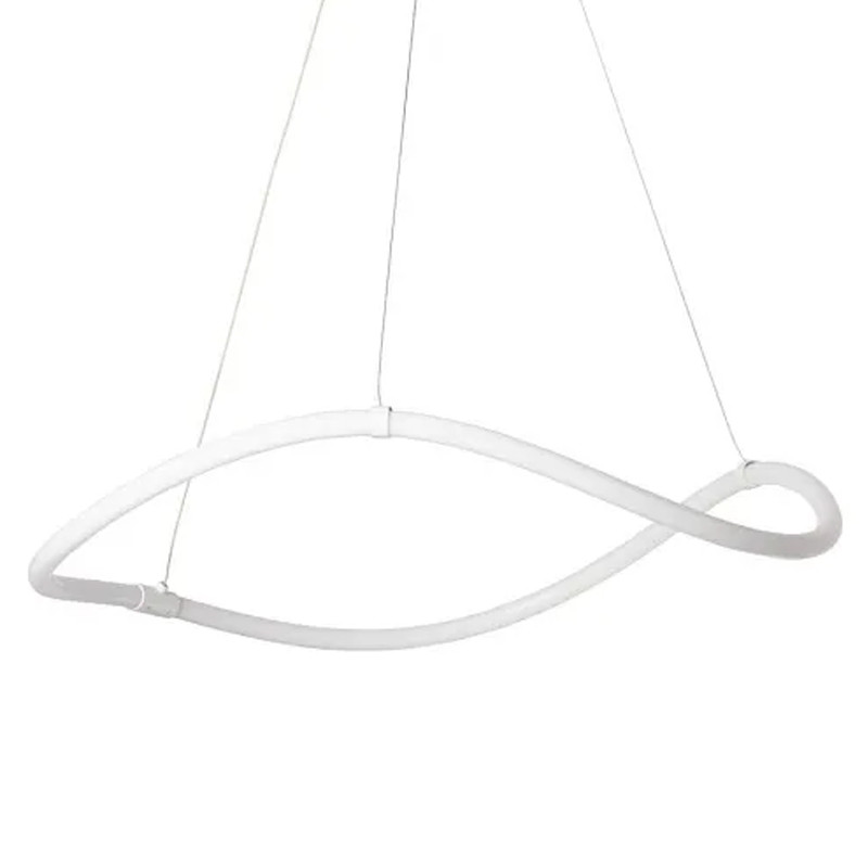 Люстра белого цвета с волнистым светодиоидным кольцом Luke Lampco Tracer Lamp