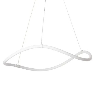 Люстра белого цвета с волнистым светодиоидным кольцом Luke Lampco Tracer Lamp