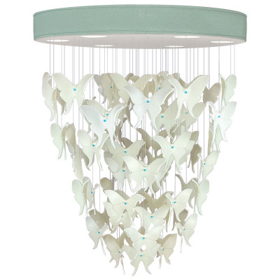 Люстра Белые Бабочки Светло-Зеленая база Night Butterflies Chandelier