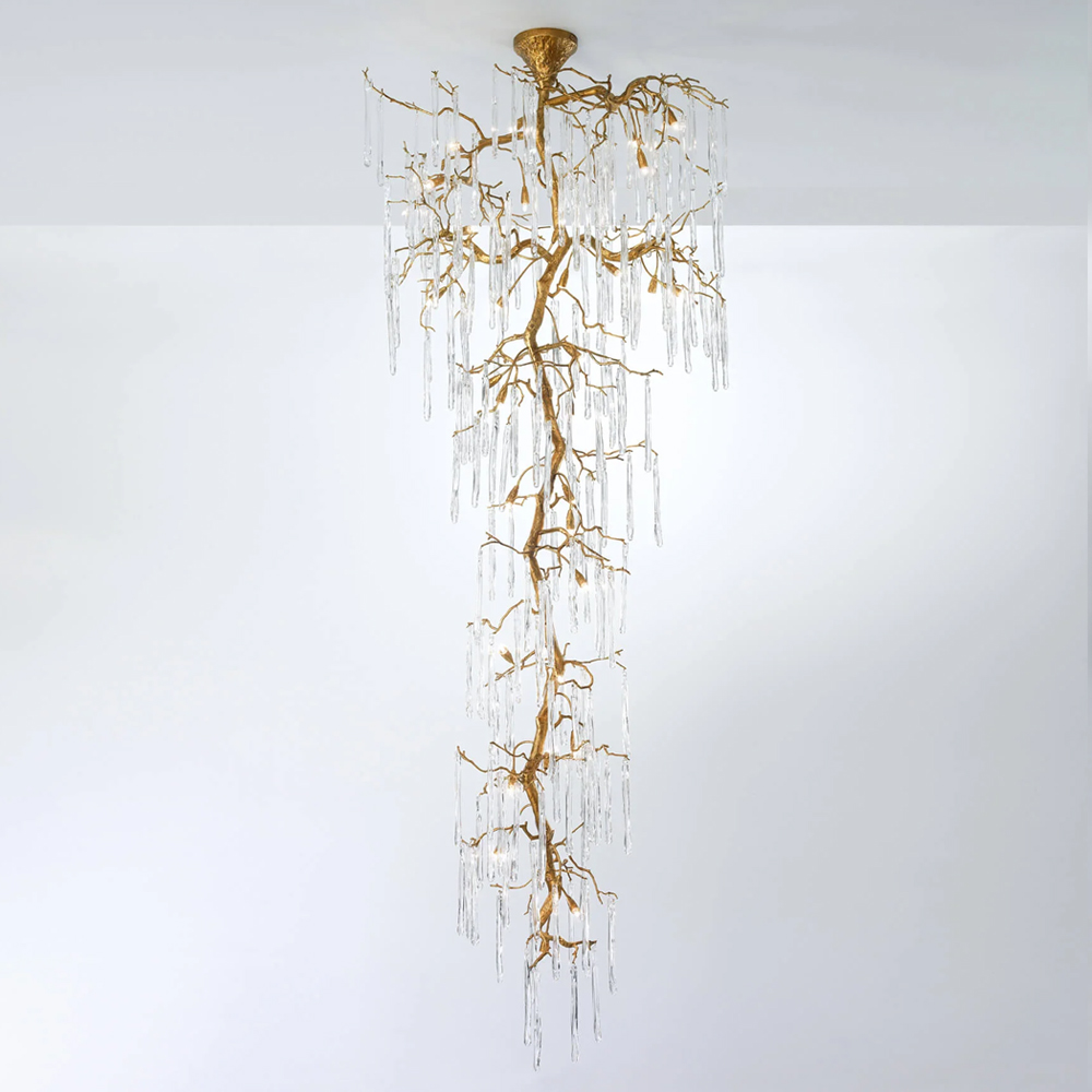 Люстра большая с прозрачными подвесками в форме капель Droplet Chandelier