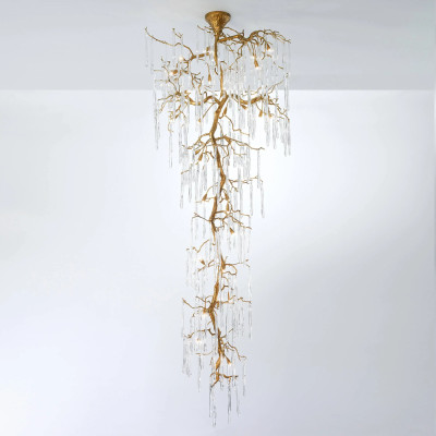 Люстра большая с прозрачными подвесками в форме капель Droplet Chandelier