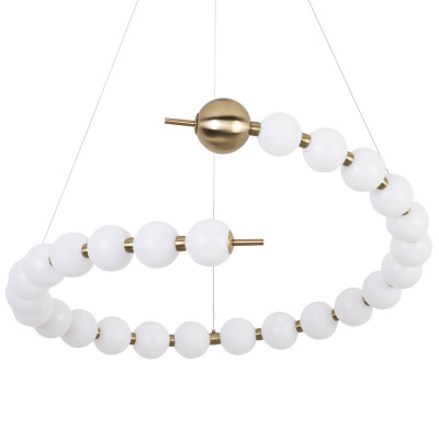 Люстра в виде спирали с сферическими акриловыми плафонами Pearls Suspension Brass Spiral Chandelier