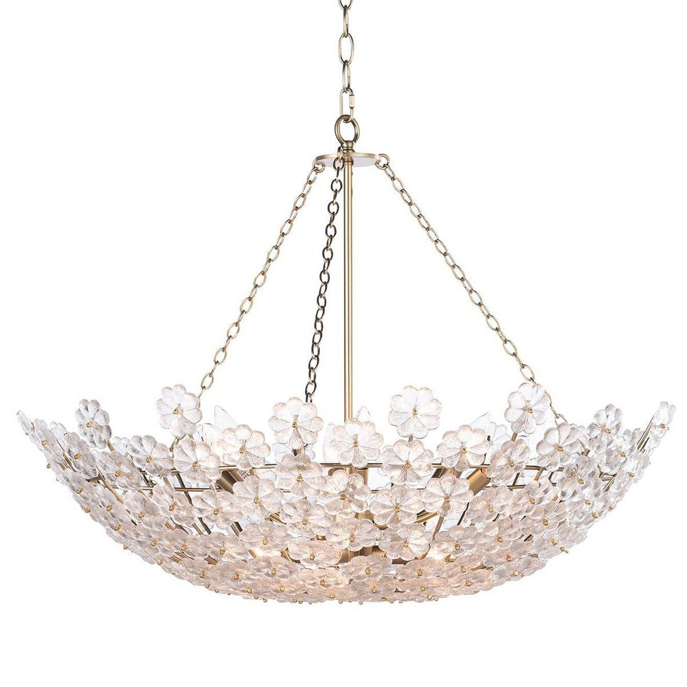 Люстра декорированная цветами из стекла Lightness of Flowers