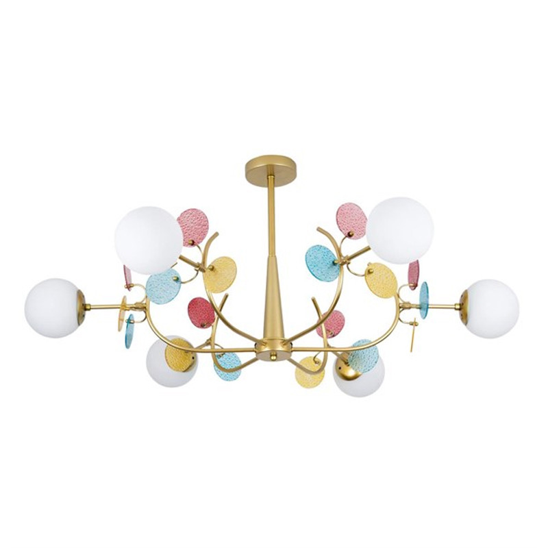 Люстра для низкого потолка MATISSE Multi glass 6 плафонов