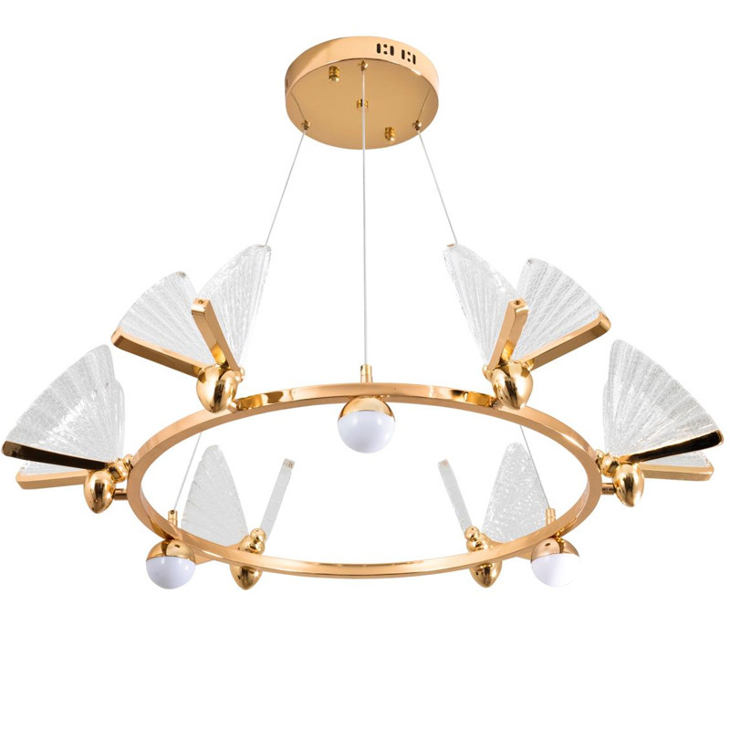 Люстра Золотая Butterfly Enlarged на три лампы