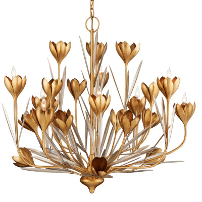 Люстра золотого цвета в виде цветков крокуса Hanging Flowers