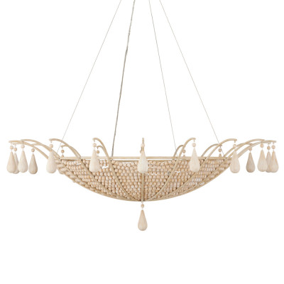 Люстра из деревянных бусин с подвесками в виде капель Wooden Beads