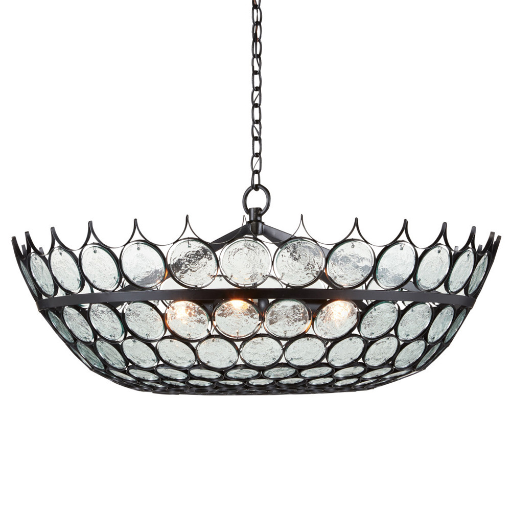 Люстра из круглых декоративных элементов в черном каркасе Shining Umbrella