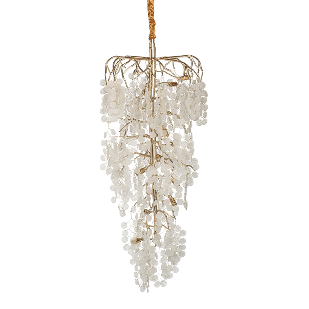 Люстра каскадная на золотистом каркасе Branched Golden Chandelier