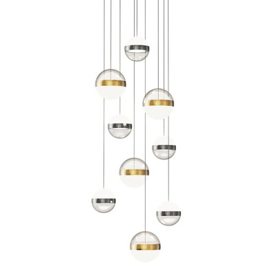 Люстра каскадная с 9-ю подвесами бронза и никель Peggy Futura lamp