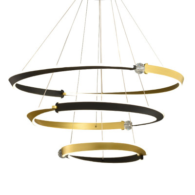 Люстра Кольца Ring Horizontal Cyril Три кольца Черный Золотой
