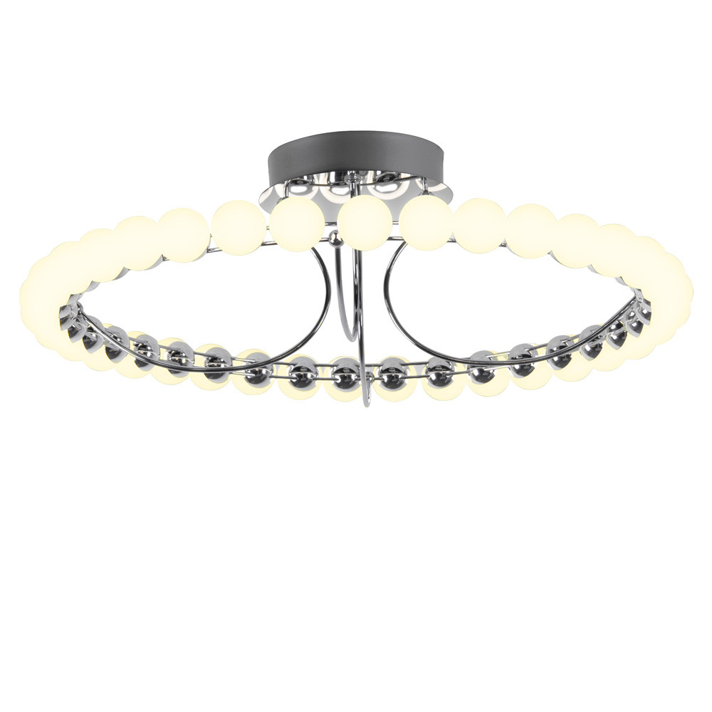 Люстра кольцевая потолочная с круглыми плафонами белого цвета PEARLS Suspension 60