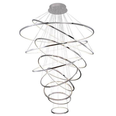 Люстра Композиция из 11 колец Ring Horizontal Chandelier Chrome