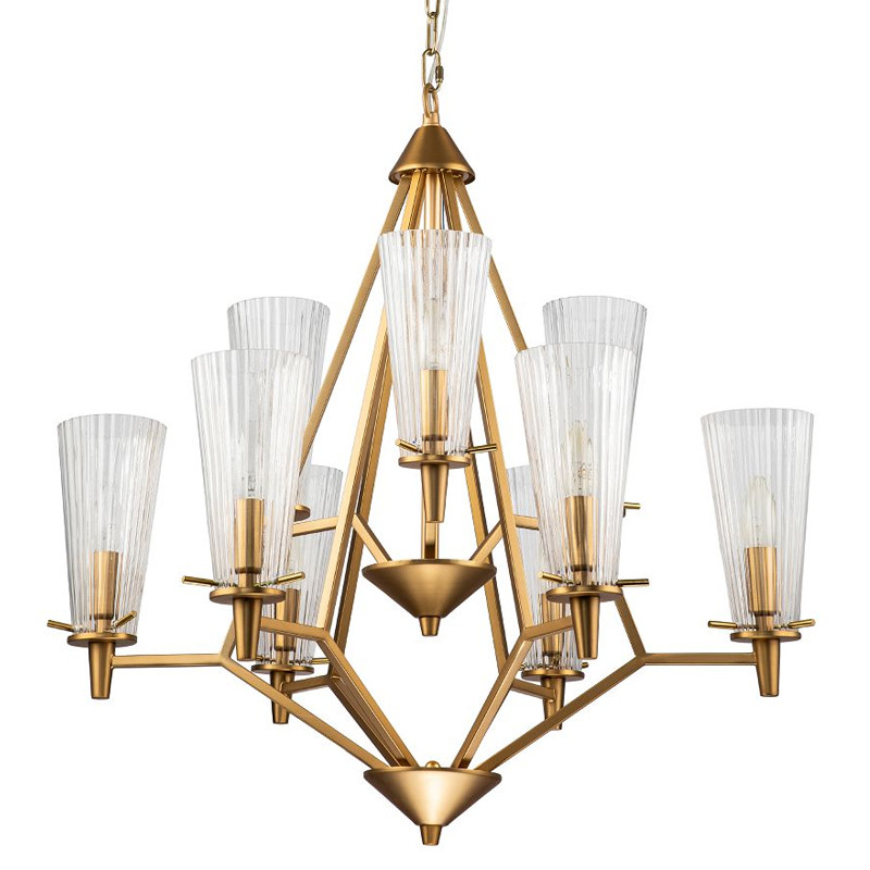 Люстра коричнево-бронзового цвета с прозрачными плафонами Buffe