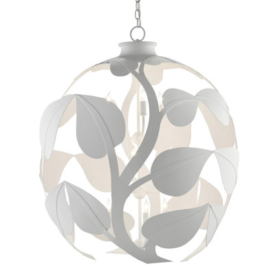 Люстра круглая в виде белых листьев на ветках Leaves on Branches