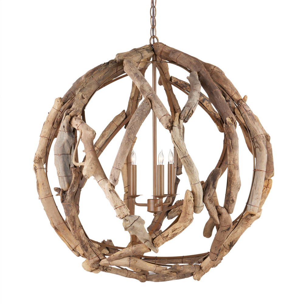 Люстра круглая в виде веток деревьев Natural Driftwood