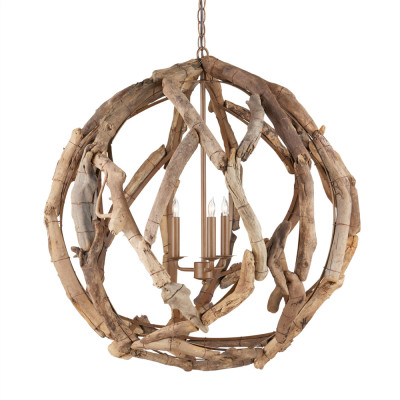 Люстра круглая в виде веток деревьев Natural Driftwood