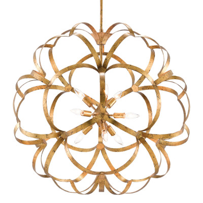Люстра круглая в виде объёмного цветка Golden Flower Sphere