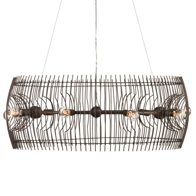 Люстра круглая из тонких прутьев Thin Bronze Rods