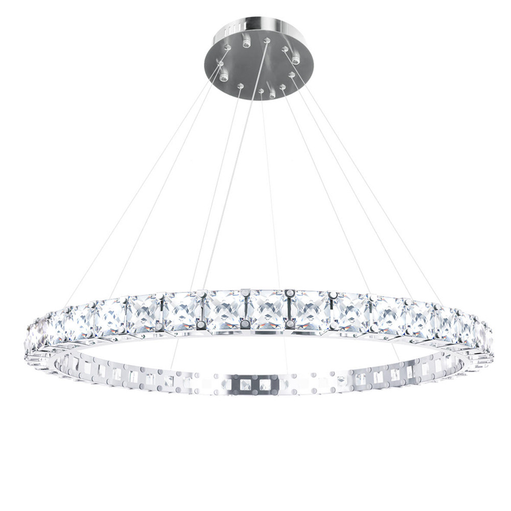 Люстра круглая подвесная с хрустальными элементами Диаметр 99 см Ring Horizontal