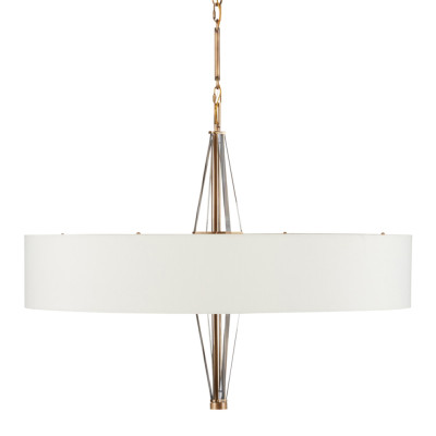 Люстра круглая с белым тканевым абажуром White Light Diffuser