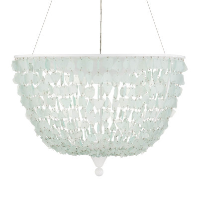 Люстра круглая с каскадом из декоративных элементов Sea Glass