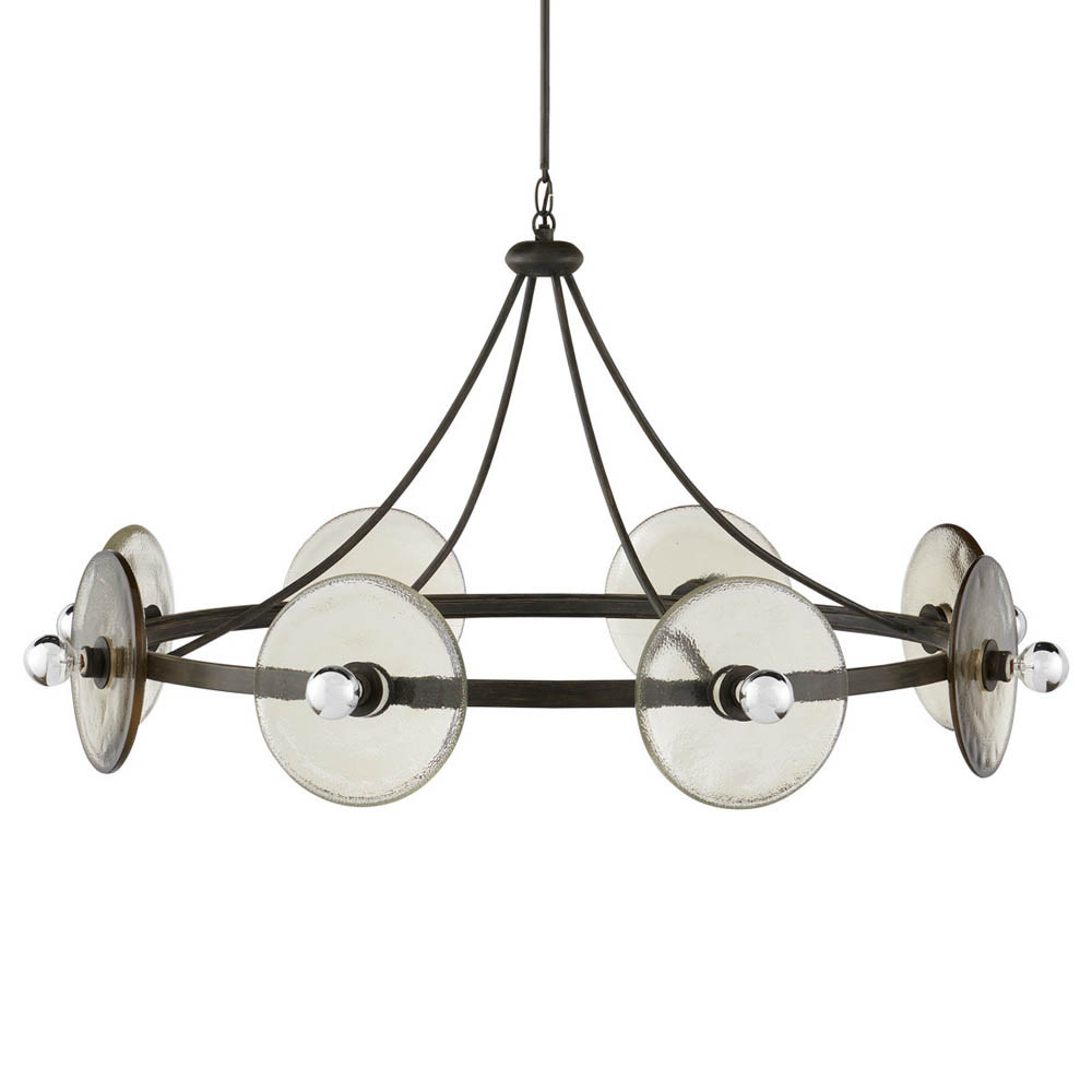 Люстра круглая с литыми стеклянными дисками Olympe Glass Chandelier