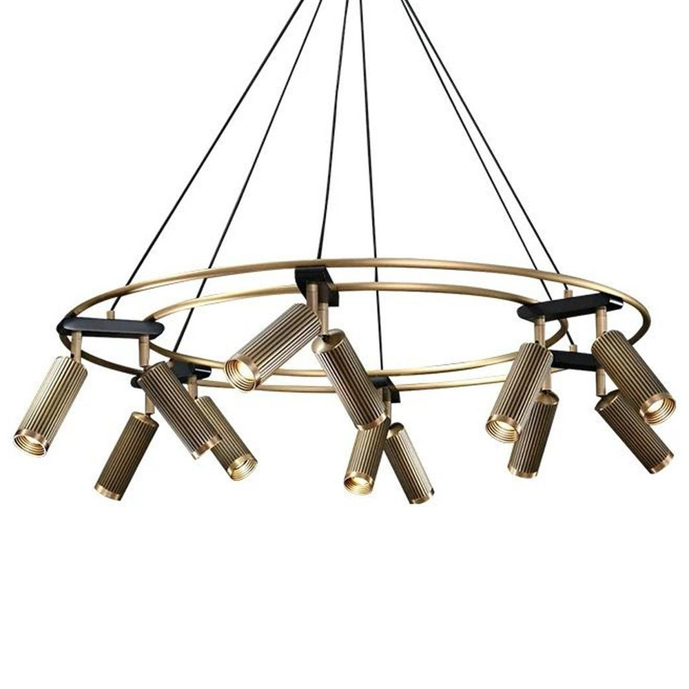 Люстра круглая с медными фактурными плафонами Trustworthiness