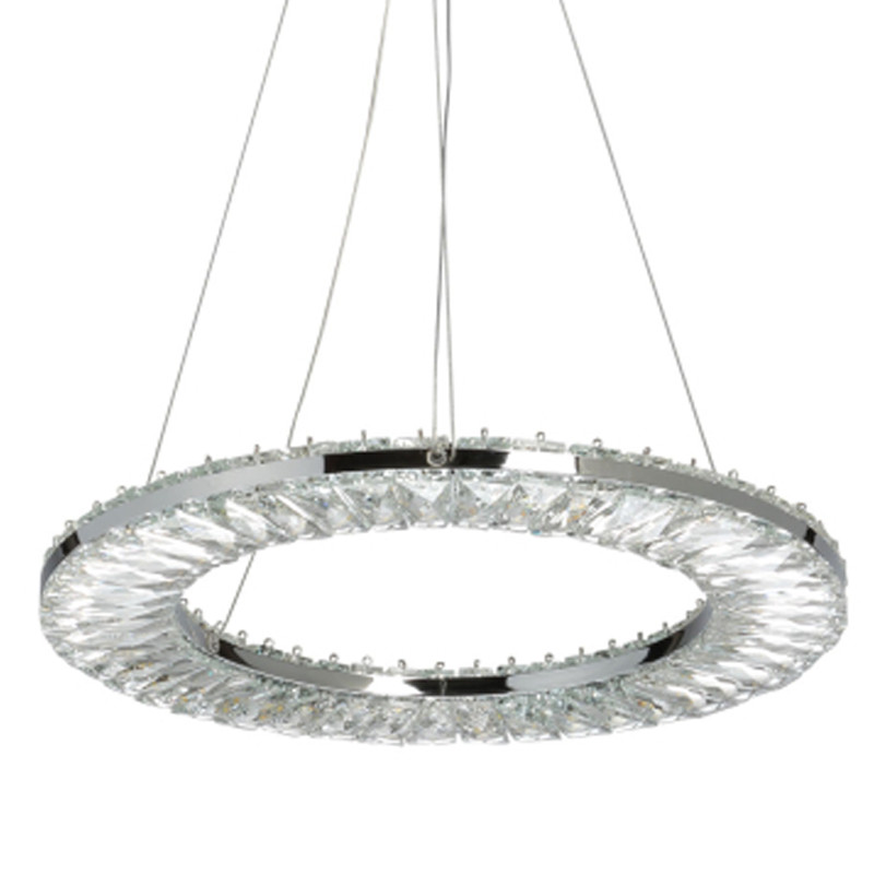 Люстра круглая с прозрачной хрустальной рамкой Maude Crystal Light
