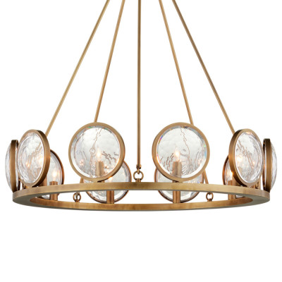 Люстра круглая с прозрачными рельефными плафонами Crystal Prism