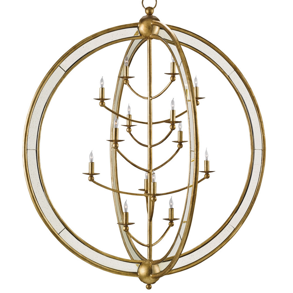 Люстра круглая с состаренными зеркальными элементами на корпусе Sample of Purity