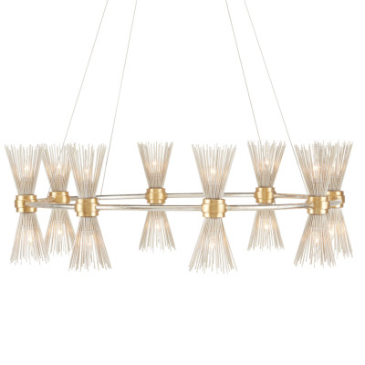 Люстра круглая с фактурными абажурами из тонких металлических палочек Wild Thorns