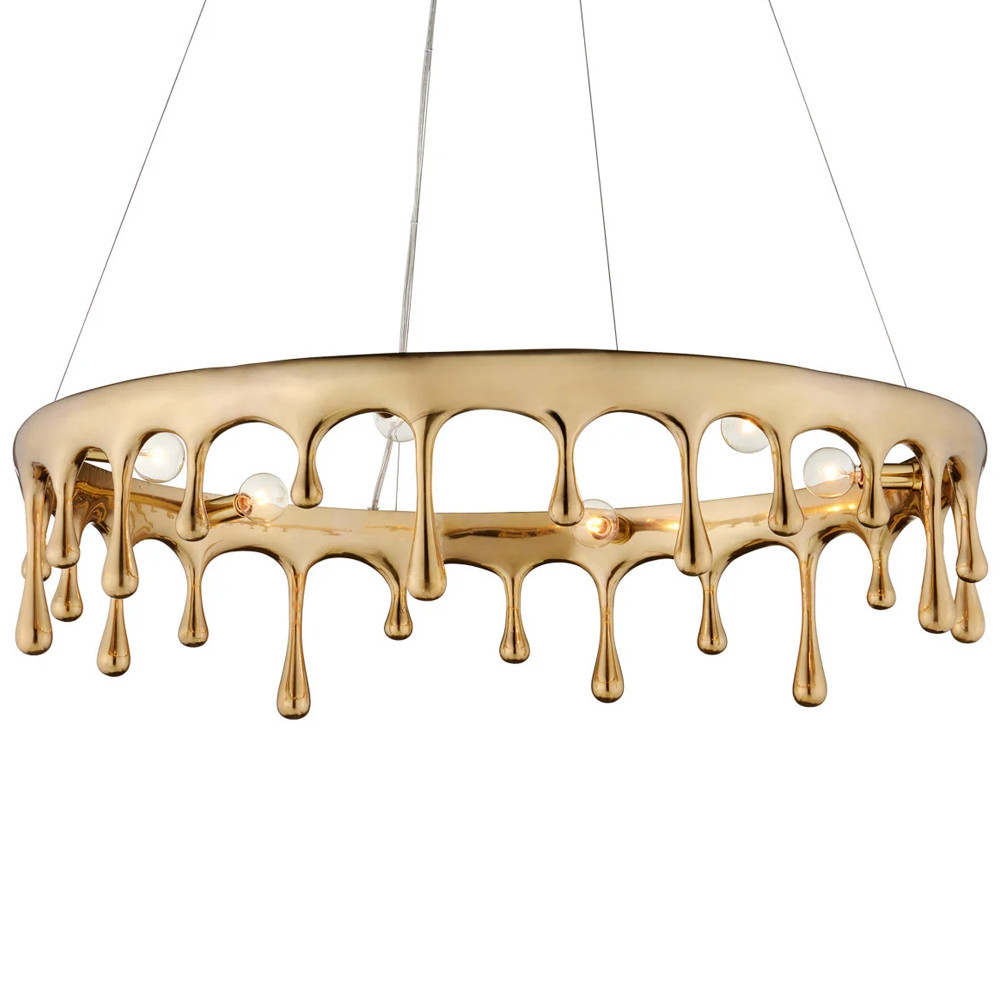 Люстра круглая с эффектом стекающих капель  Liquid Drop