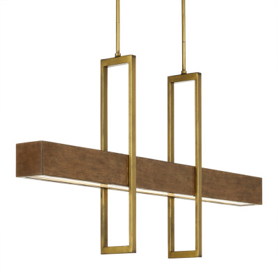 Люстра линейная прямоугольная Wooden Straight Shapes