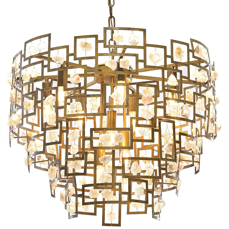 Люстра металлическая с подвесками из камня Maze Stones Chandelier 52