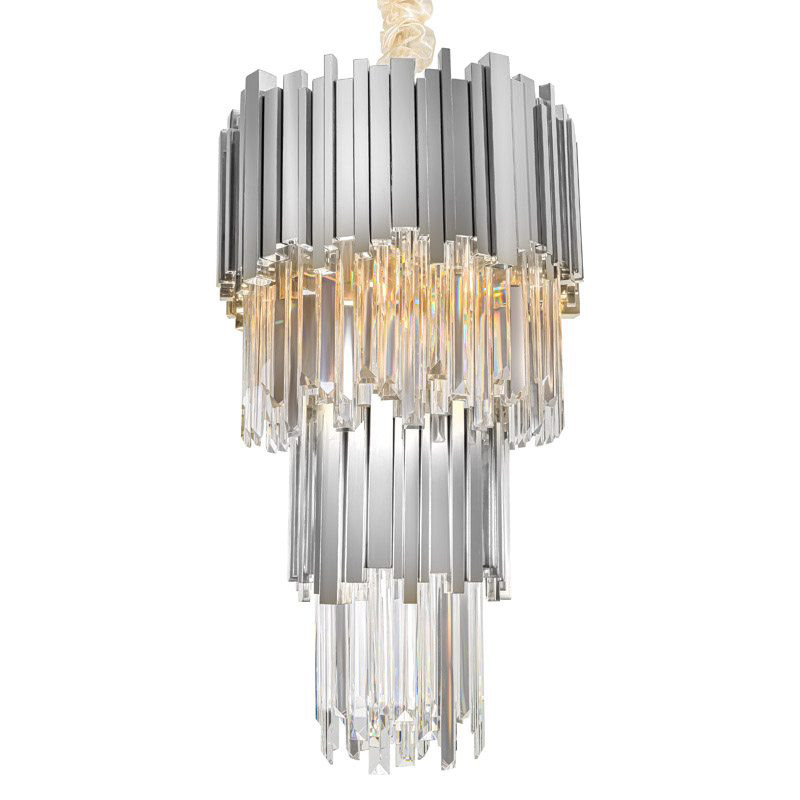 Люстра многоярусная Luxxu Modern Cascade Chandelier Silver Metal Glass 35