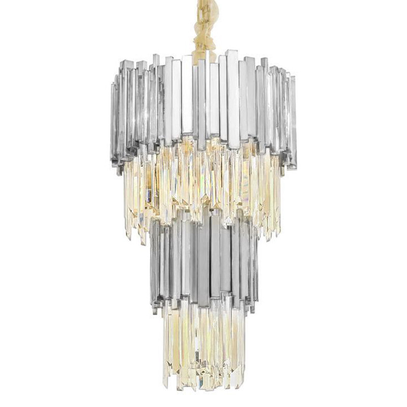 Люстра многоярусная Luxxu Modern Cascade Chandelier Silver Metal Glass 45